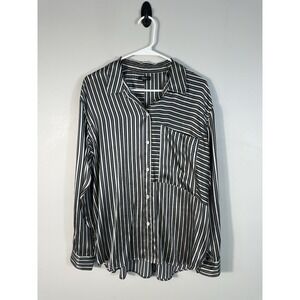 Rails Top Womens Large Silk Spencer Aspen Stripe Button Up